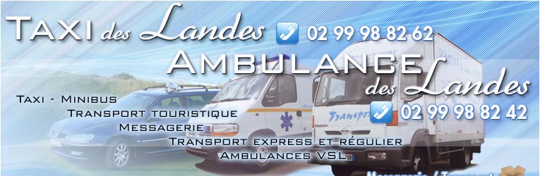 Taxi, Ambulance VSL , Messagerie, Transport express, St-Sauveur des Landes (35) Taxi, Ambulance VSL , Messagerie, Transport express, St-Sauveur des Landes (35)
